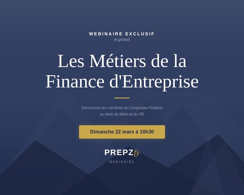Webinaire "Les métiers de la finance d'entreprise" - Dimanche 22.03.2026 10h30